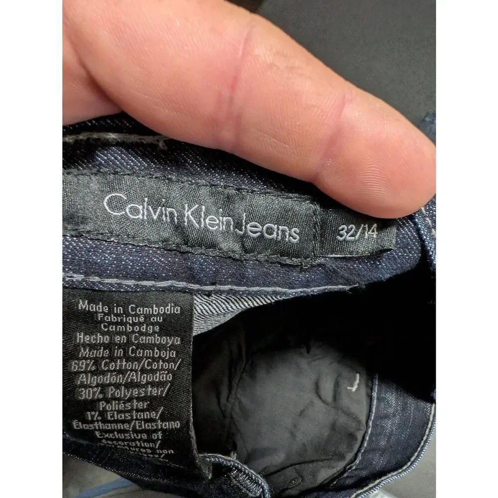 NWT CALVIN KLEIN DARK RINSE REGUALR FIT FLARE LEG PREMIUM WOMEN JEANS 14/32